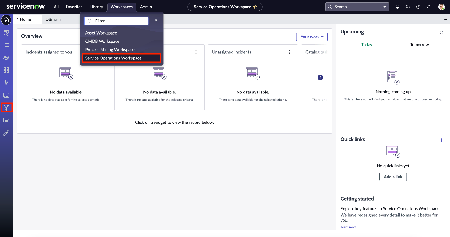 ServiceNow Service Operations Workspace