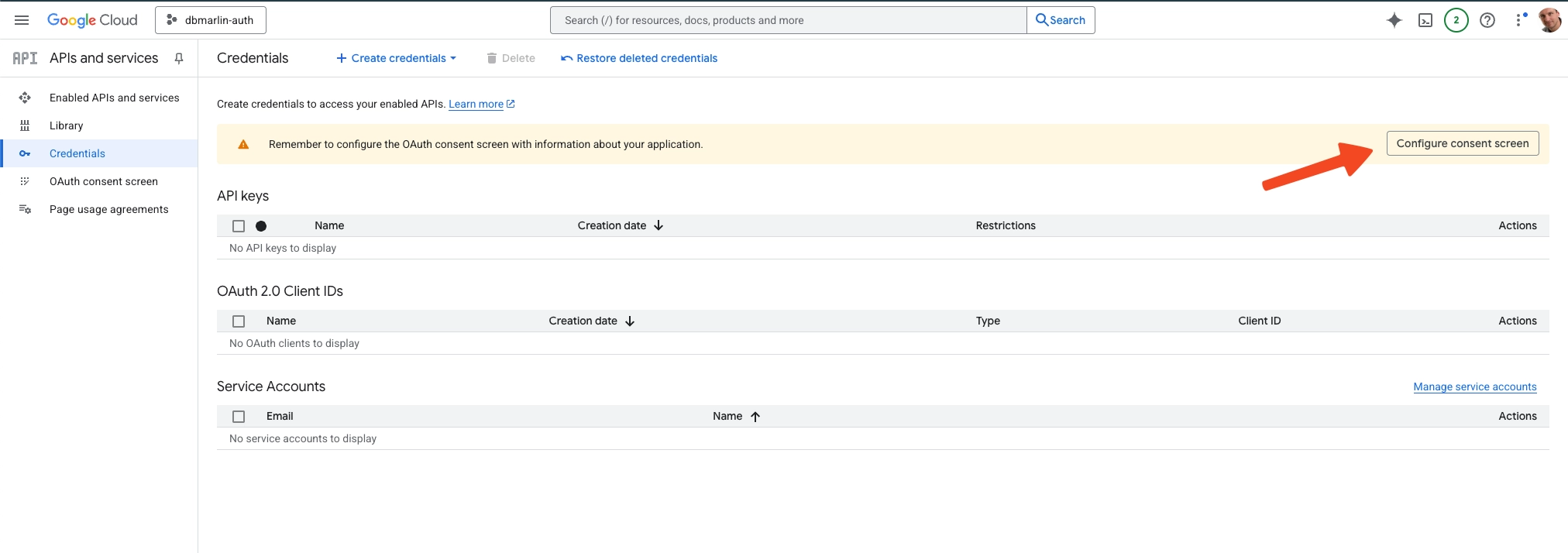 Configure Consent screen