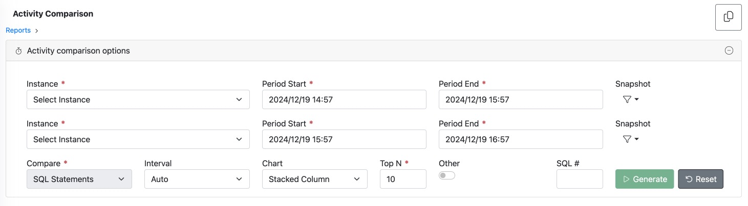 SQL Stats Comparison | DBmarlin Docs and Knowledge Base